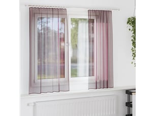 Lot de 2 rideaux en voile, voilages à œillets violets cf44252