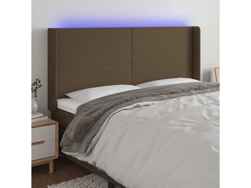  Tête de lit à led, décoration murale marron foncé 163x16x118128 cm tissu shl16093  - Conforama B