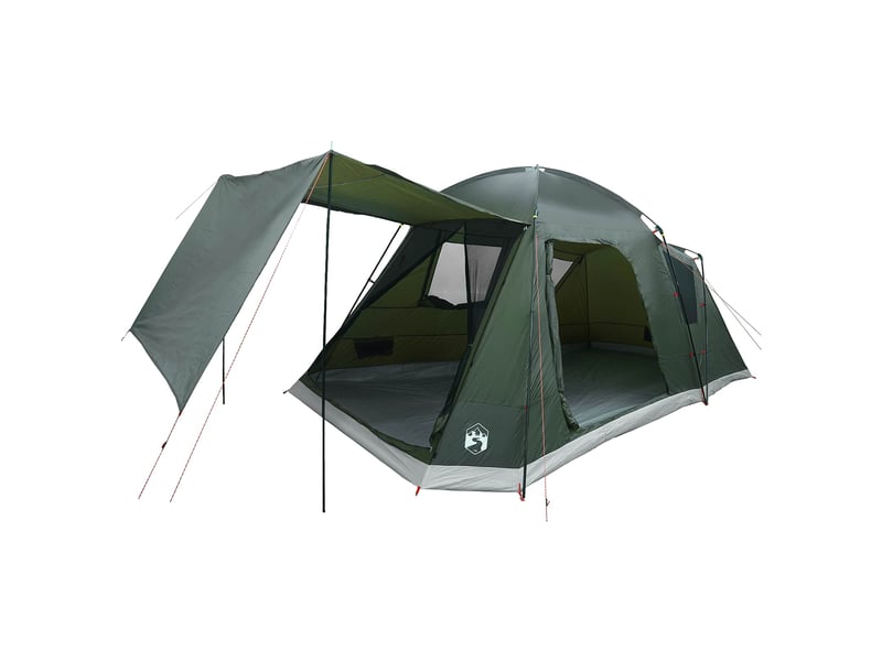  Tente de camping, tente cabane 8 personne vert armée polyester et acier shl76979  - Conforama A