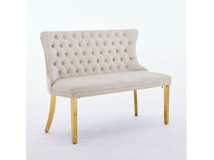 Banc 2 place(s) coloris beige   - 116 cm