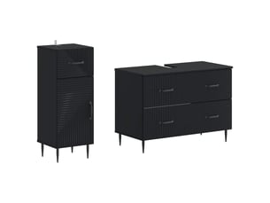 Ensemble de 2 meubles de salle de bain haarlem noir cf63170