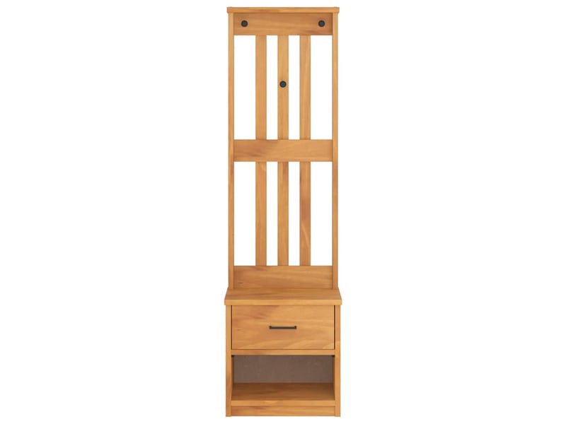  Porte manteau couloir sandnes 45x40x159,5 cm bois massif pin shl92603  - Conforama E