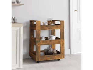 Desserte de cuisine, chariot de rangement chêne fumé 60x45x80 cm bois d'ingénierie shl33095