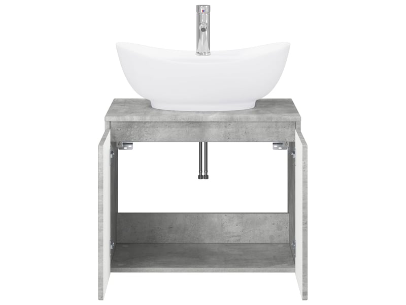 Ensemble de mobilier de salle de bain gris béton cf64684 - Conforama C