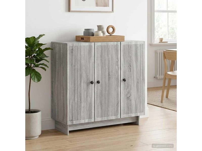  Buffet - bahut - meuble de rangement sonoma gris 89 x 34,5 x 80 cm bois d'ingénierie  - Conforama B