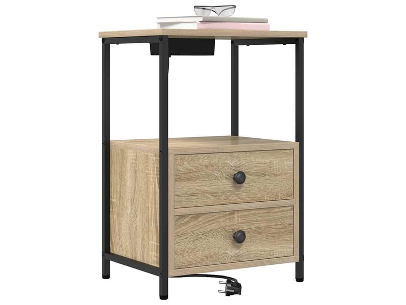 Table de chevet - cabinet de chevet - table de nuit 2 pièces chêne sonoma 40 x 31 x 60 cm - Conforama B