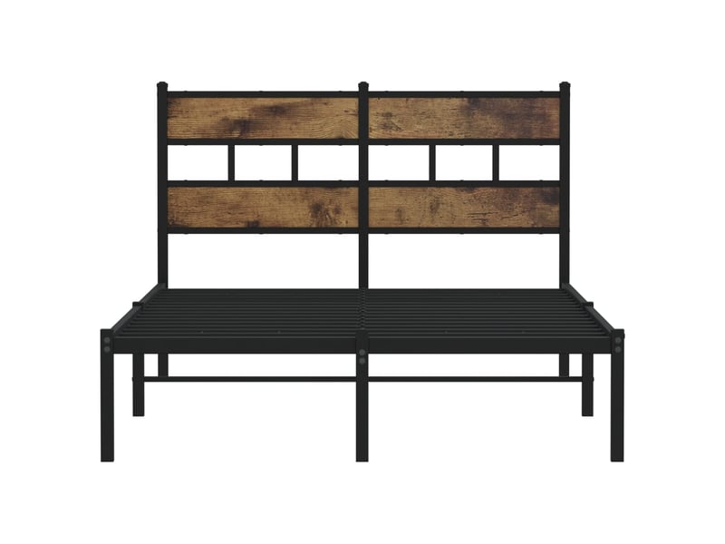  Lit double- lit adulte -  cadre de lit en métal sans matelas chêne fumé 120x190 cm  - Conforama C