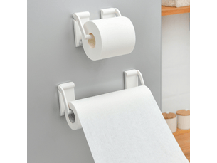 Distributeur de papier toilette pratique, porte-papier toilette mural simple, distributeur de papier toilette en plastique, blanc