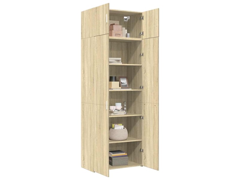  Buffet - armoire de rangement chêne sonoma 80x42,5x225 cm  - Conforama C