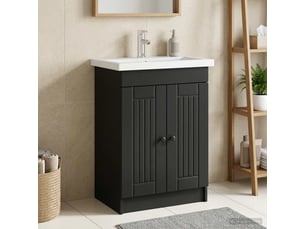 Armoire sous évier de salle de bain, meuble de rangement noir 78.5x37.5x81 cm shl3584