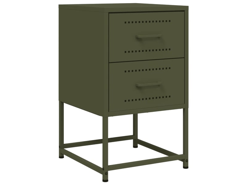  Lot de 2 tables de chevet - cabinet de chevet - table de nuit vert olive 36x39x60,5 cm acier  - Conforama D