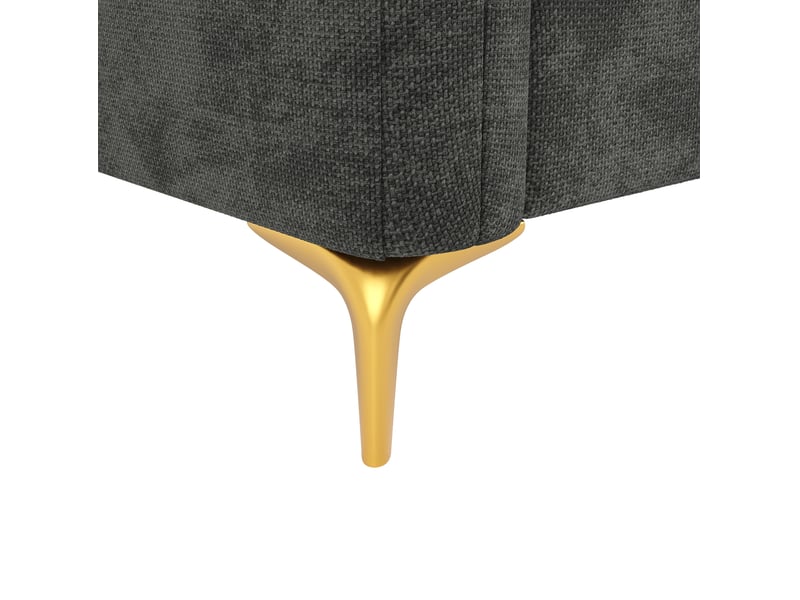  Canapé-lit modulable 4 places 263 x 137 cm gris chenille, 2 poufs de rangement et coussins décoratifs  - Conforama E