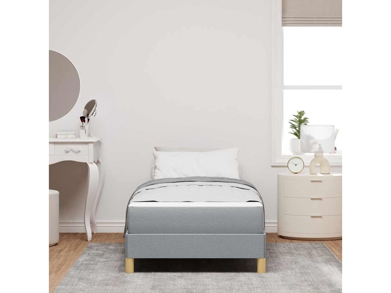  Lit simple- lit adulte -  lit à ressorts avec matelas gris clair 80 x 200 cm tissu  - Conforama B