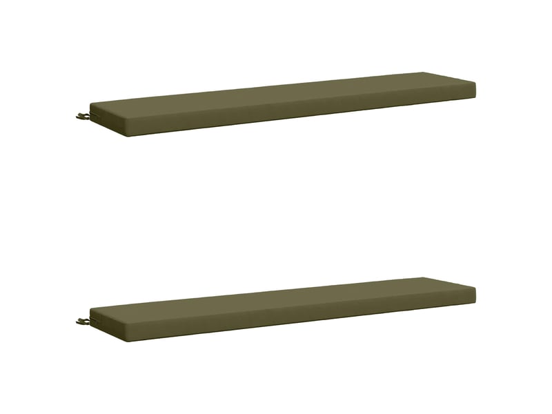 Lot de 2 coussins de banc, coussins d'assise soest 100 % polyester vert olive cf57599 - Conforama A