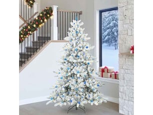Sapin de noël, arbre de noël artificiel à branches articulées blanc 240 cm cf61076