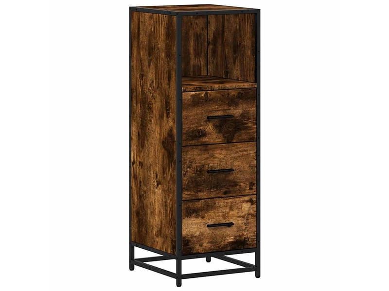  Armoire de bain, cabinet de salle de bain chêne fumé 35x37,5x100cm bois d'ingénierie cf64977  - Conforama A