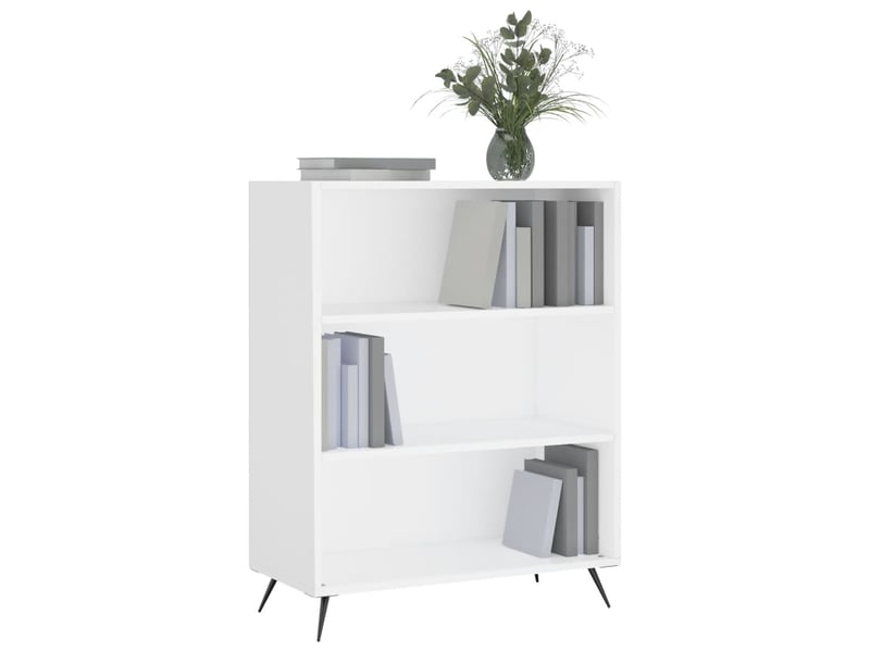 Bibliothèque, armoire à livres blanc 69,5x32,5x90 cm bois d'ingénierie - Conforama C