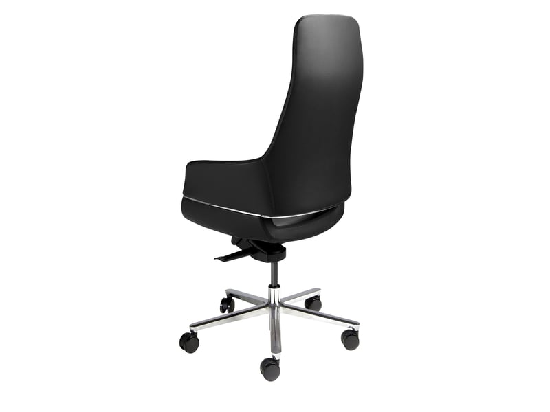  Chaise de bureau pivotante en similicuir noir 4259 - Conforama W