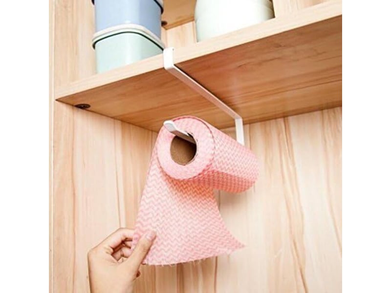  Porte‑rouleau adhésif pour armoire, 2 porte‑serviettes sans perçage, adapté cuisine et salle de bain  - Conforama C