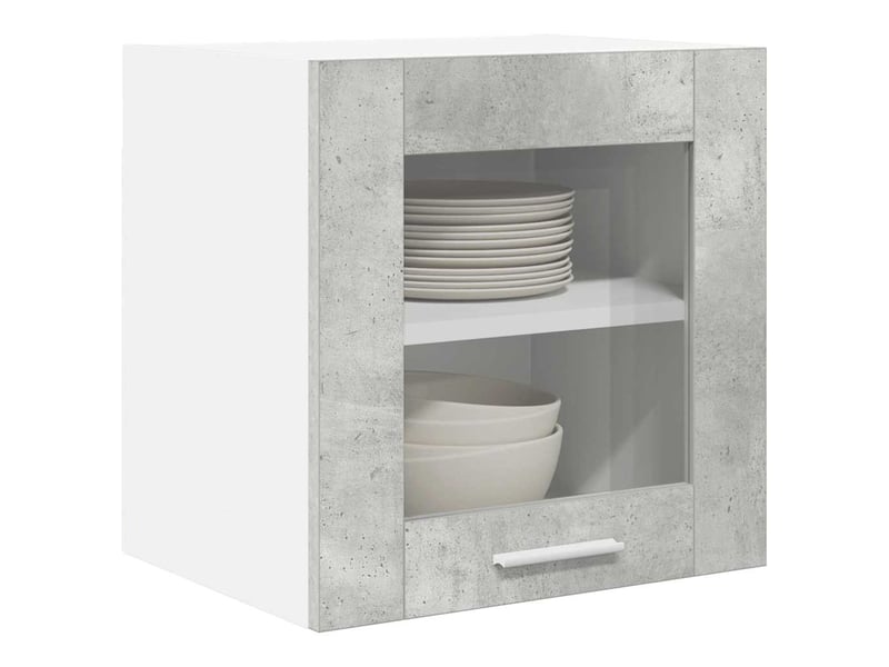  Meuble de rangement cuisine, armoire suspendue 2 pcs gris béton bois d'ingénierie shl6585  - Conforama C