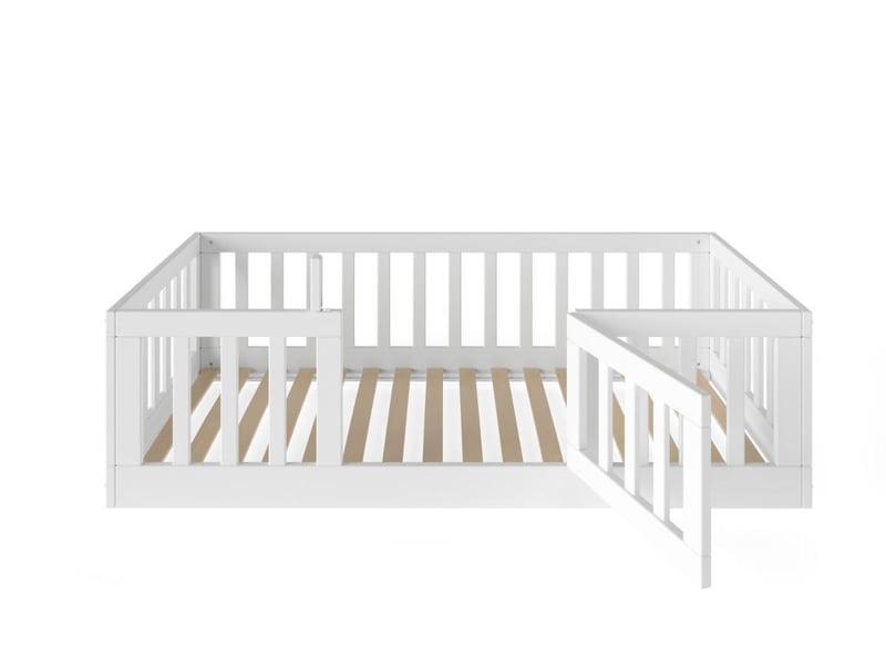  Yappycasa - lit au sol avec portillon 160x80 cm - blanc 4754010385560 - Conforama C