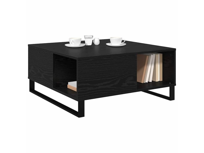 Table basse - table de salon - table à thé chêne noir 80 x 80 x 36,5 cm bois d'ingénierie - Conforama C