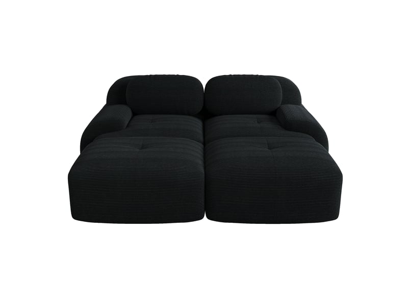  Canapé d’angle réversible 2 places en velours côtelé noir, 208 cm, sans montage W3325S00013 - Conforama A
