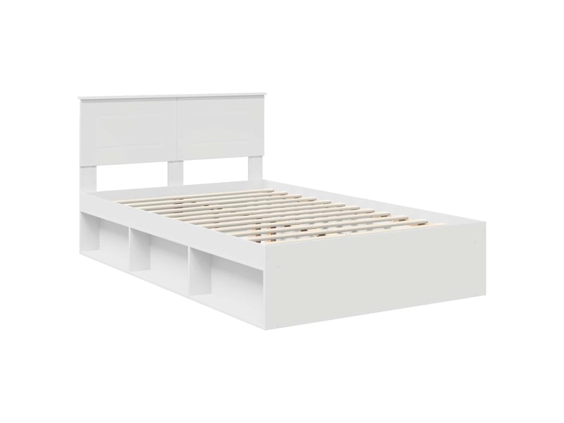  Lit double- lit adulte -  cadre de lit blanc 120 x 190 cm bois d'ingénierie  - Conforama C
