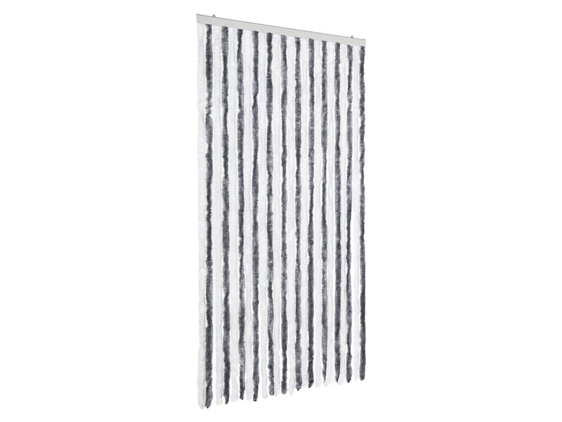  Rideau anti-mouches, moustiquaire gris et blanc 100x200 cm chenille cf43542  - Conforama A
