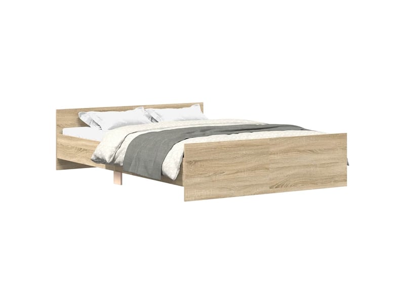  Lit double- lit adulte -  cadre de lit sans matelas chêne sonoma 135x190 cm  - Conforama A