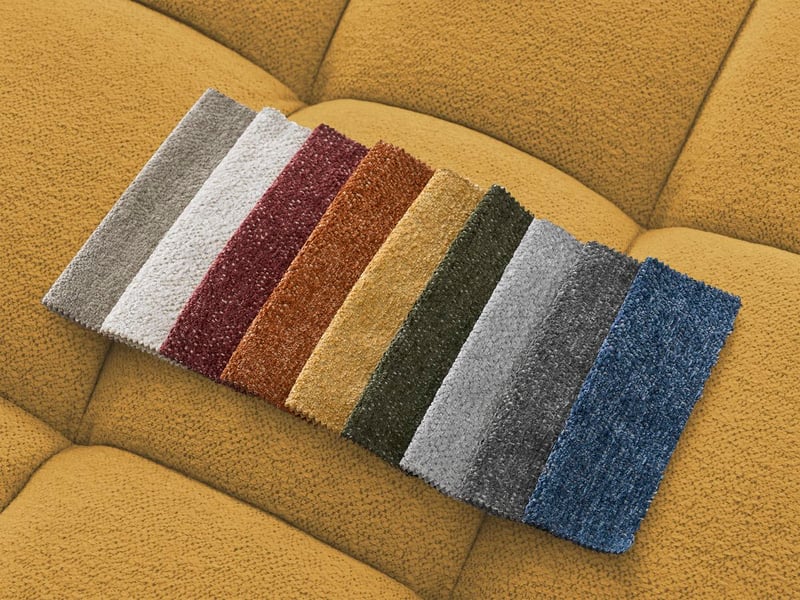  Bobochic canapé droit fixe 3 places everest tissu chiné jaune EVEREST - Conforama C