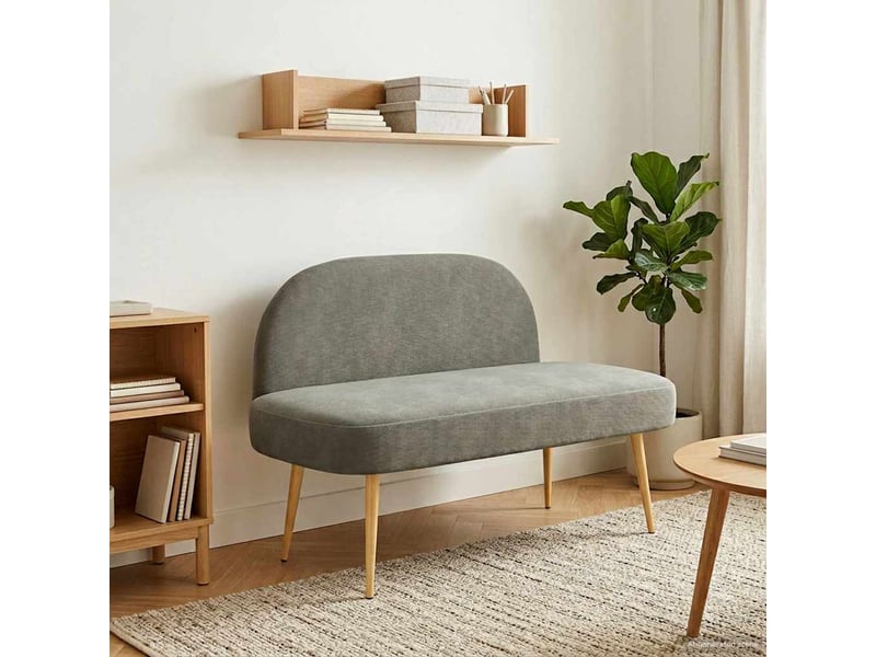 Banc rembourré, banc de lit avec dossier gris clair 110x60x76 cm shl73025 - Conforama B