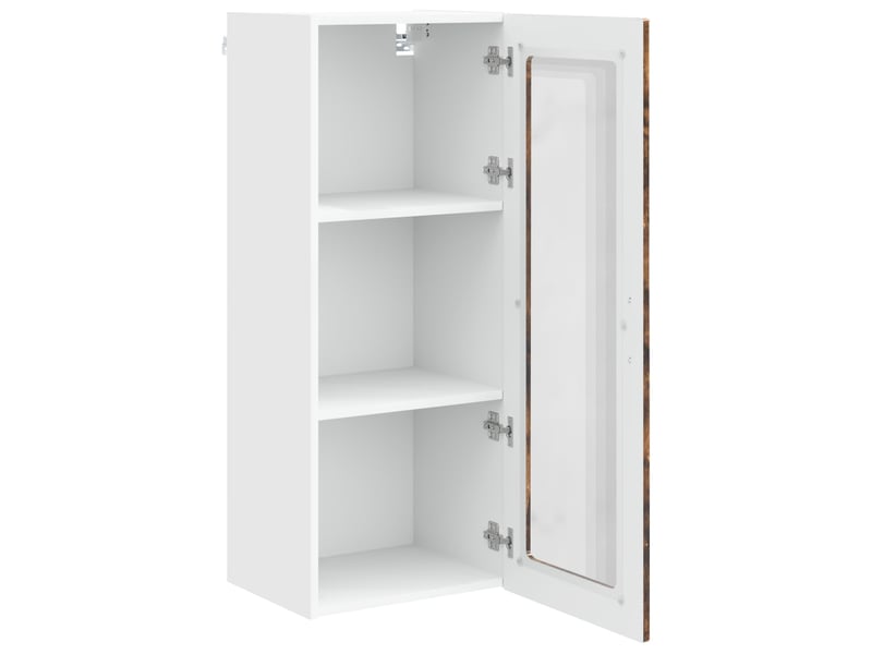 Meuble mural de cuisine, cabinet en verre mural chêne fumé 40x31x100cm shl9255 - Conforama E
