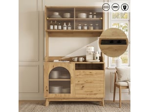 Buffet 3 porte(s)  3 tiroir(s) <strong></strong> <strong>Morn Vibe</strong> - 100.5 cm coloris naturel 