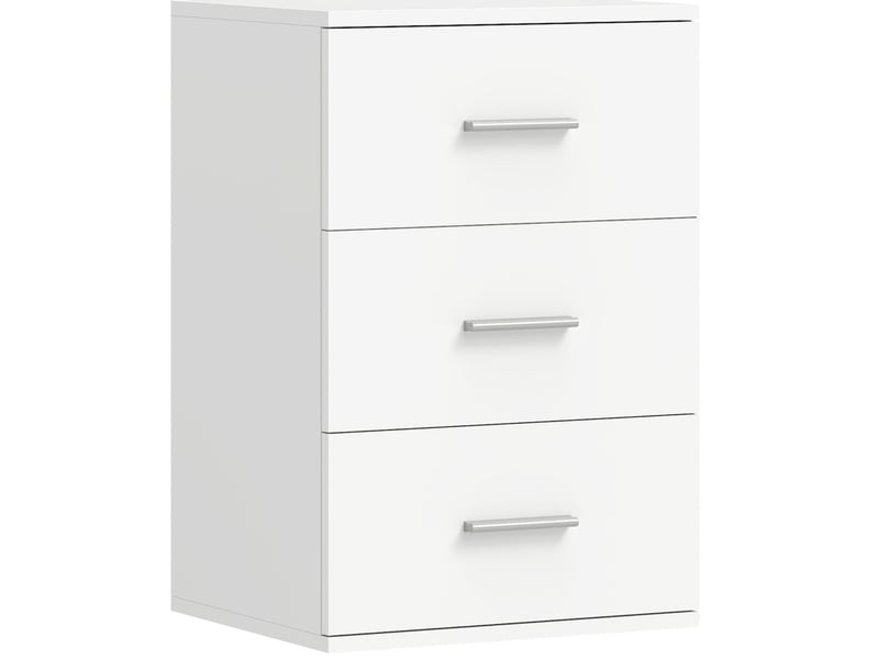  Table de chevet 40x35x60 cm 3 tiroirs mdf blanc  - Conforama A