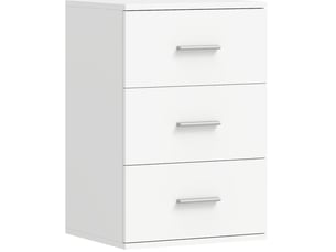 Table de chevet 40x35x60 cm 3 tiroirs mdf blanc