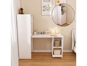 Bureau d'angle enfant 126 cm coloris blanc