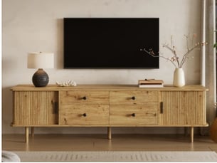 Meuble tv coloris bois clair 165 cm <strong>SEYAKANY</strong> <strong></strong>