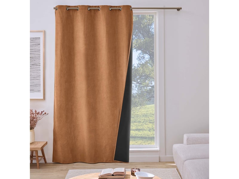  Rideau isolant thermique isolia 140x260cm camel  - Conforama E