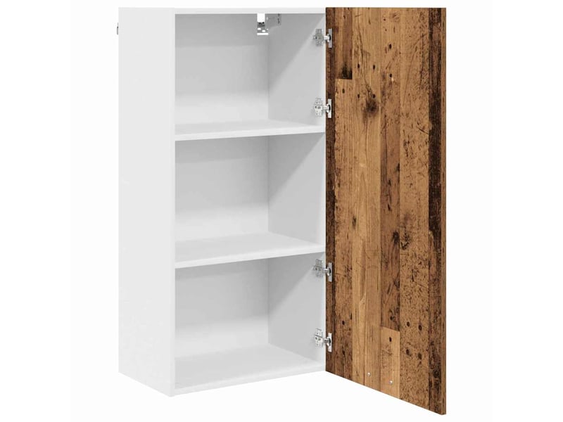 Meuble de rangement cuisine, armoire suspendue bois ancien et blanc 50x31x100cm - Conforama E