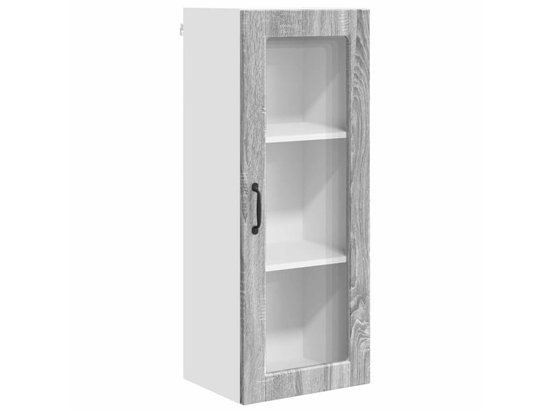  Meuble mural de cuisine, cabinet en verre mural gris sonoma 40x31x100cm  - Conforama A