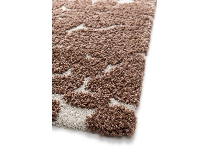  Tapis shaggy doux motif galets marron et écru 160x230  - Conforama C