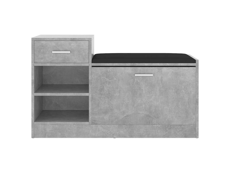  Banc à chaussures, meuble à chaussures gris béton 94,5x31x57 cm aggloméré  - Conforama C