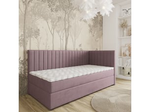 Lit avec rangement 80x200 cm <strong>MASSENO</strong>  <strong></strong> coloris rose
