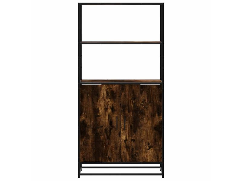  Buffet haut - bahut - meuble de rangement chêne fumé 68x35x139 cm bois d'ingénierie métal  - Conforama D