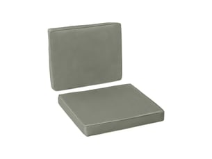 Ensemble de 2 coussins d'assise, 56 x 52 cm, housse en tissu avec fermeture éclair, épaisseur 7 cm, lavable, gris foncé