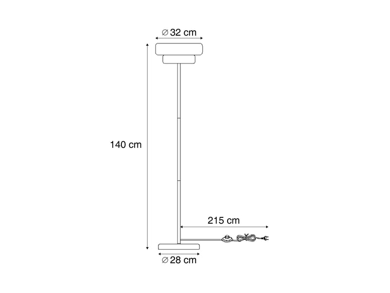  Lampadaire rétro beige 140 cm - ophelia  - Conforama C