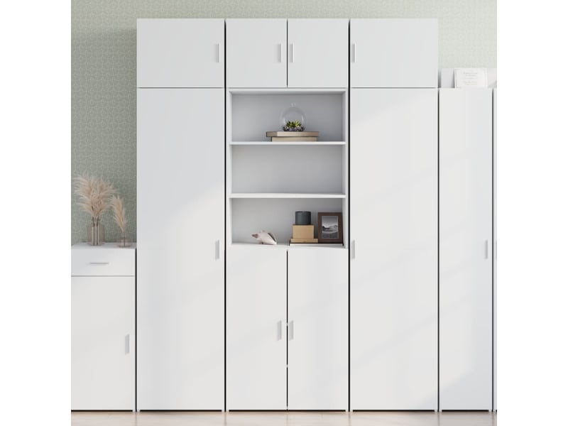  Buffet haut - bahut - meuble de rangement blanc 70x42,5x185 cm bois d'ingénierie  - Conforama B
