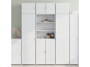 Buffet haut - bahut - meuble de rangement blanc 70x42,5x185 cm bois d'ingénierie