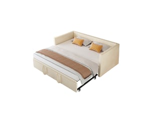 Lit simple 90x200 cm coloris beige